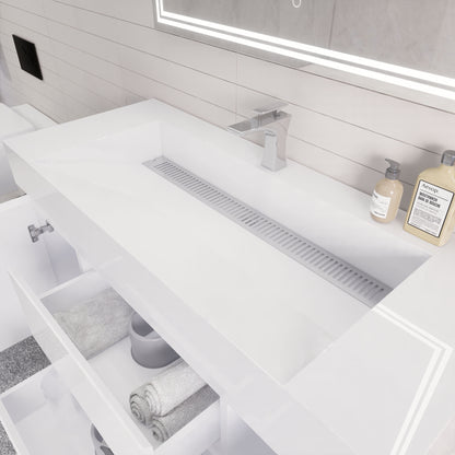Monterey 48" Wall Mounted Bathroom Vanity with Reinforced Acrylic Integrated Sink Top