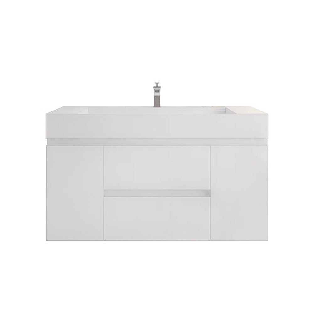 Monterey 48" Wall Mounted Bathroom Vanity with Reinforced Acrylic Integrated Sink Top