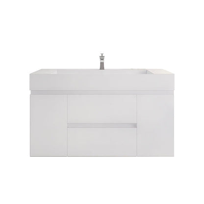 Monterey 48" Wall Mounted Bathroom Vanity with Reinforced Acrylic Integrated Sink Top