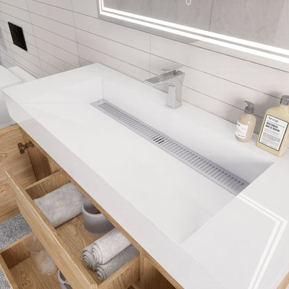 Monterey 48" Wall Mounted Bathroom Vanity with Reinforced Acrylic Integrated Sink Top