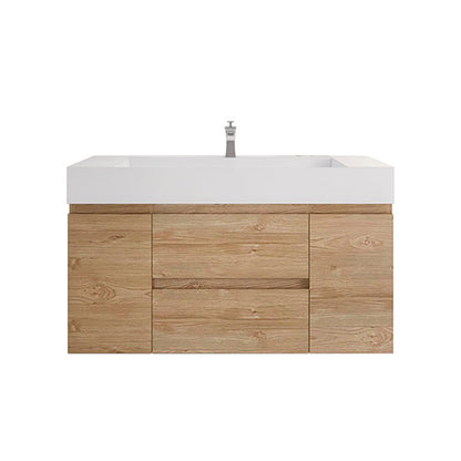 Monterey 48" Wall Mounted Bathroom Vanity with Reinforced Acrylic Integrated Sink Top