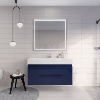Monterey 48" Wall Mounted Bathroom Vanity with Reinforced Acrylic Integrated Sink Top