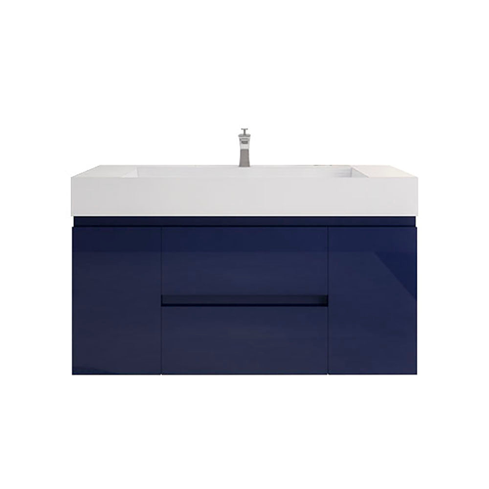 Monterey 48" Wall Mounted Bathroom Vanity with Reinforced Acrylic Integrated Sink Top