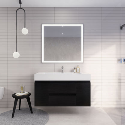 Monterey 48" Wall Mounted Bathroom Vanity with Reinforced Acrylic Integrated Sink Top