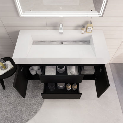 Monterey 48" Wall Mounted Bathroom Vanity with Reinforced Acrylic Integrated Sink Top