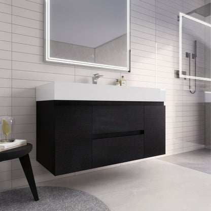 Monterey 48" Wall Mounted Bathroom Vanity with Reinforced Acrylic Integrated Sink Top