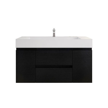 Monterey 48" Wall Mounted Bathroom Vanity with Reinforced Acrylic Integrated Sink Top