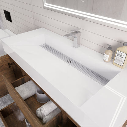 Monterey 48" Wall Mounted Bathroom Vanity with Reinforced Acrylic Integrated Sink Top