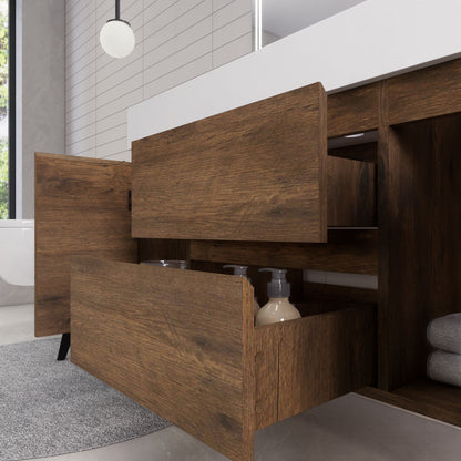 Monterey 48" Wall Mounted Bathroom Vanity with Reinforced Acrylic Integrated Sink Top