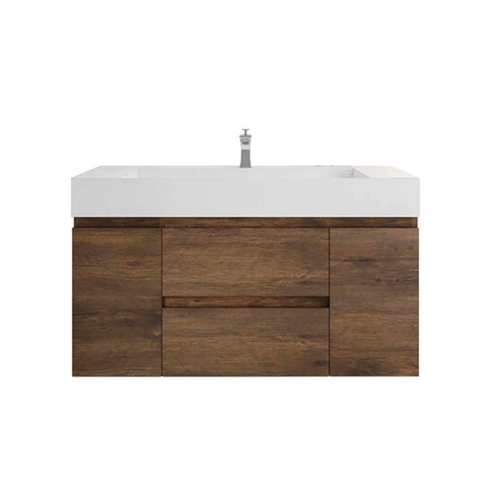 Monterey 48" Wall Mounted Bathroom Vanity with Reinforced Acrylic Integrated Sink Top