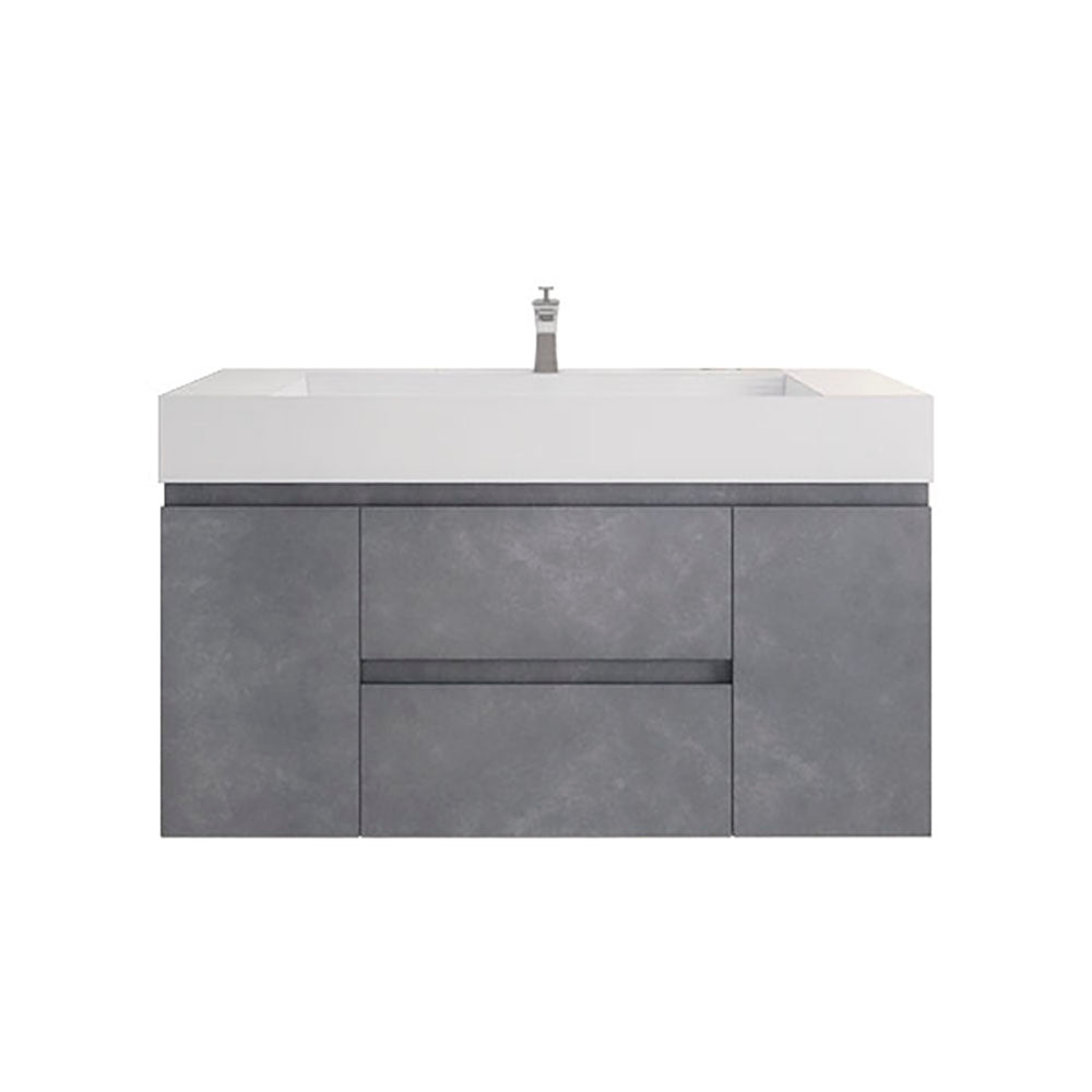 Monterey 48" Wall Mounted Bathroom Vanity with Reinforced Acrylic Integrated Sink Top