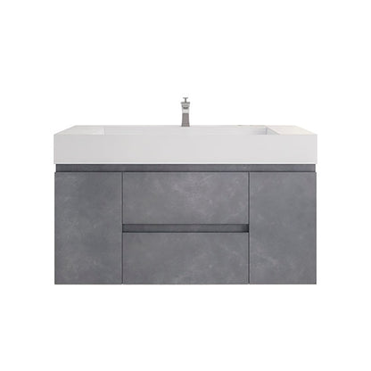 Monterey 48" Wall Mounted Bathroom Vanity with Reinforced Acrylic Integrated Sink Top