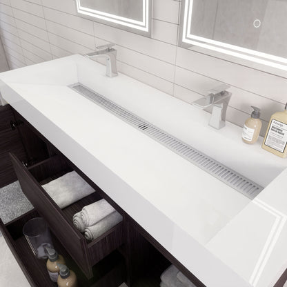 Monterey 60" Wall Mounted Bathroom Vanity with Reinforced Acrylic Integrated Sink Top