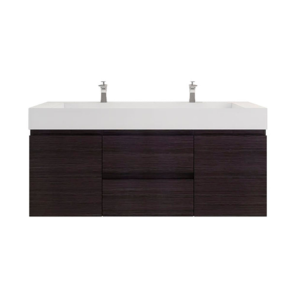 Monterey 60" Wall Mounted Bathroom Vanity with Reinforced Acrylic Integrated Sink Top
