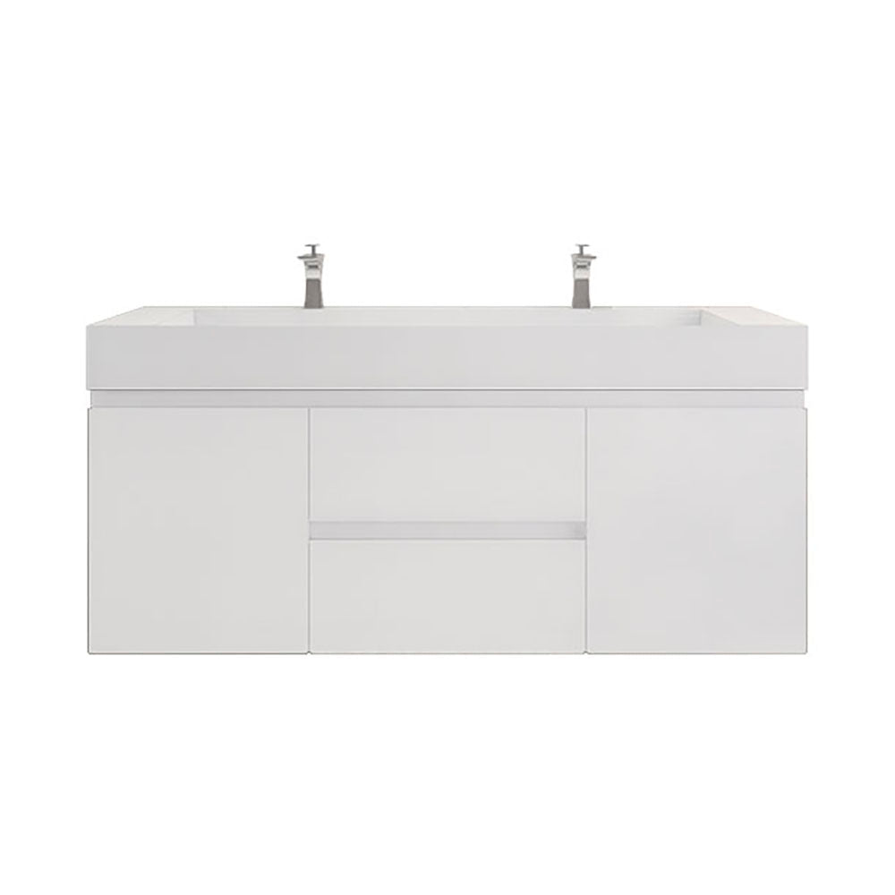 Monterey 60" Wall Mounted Bathroom Vanity with Reinforced Acrylic Integrated Sink Top