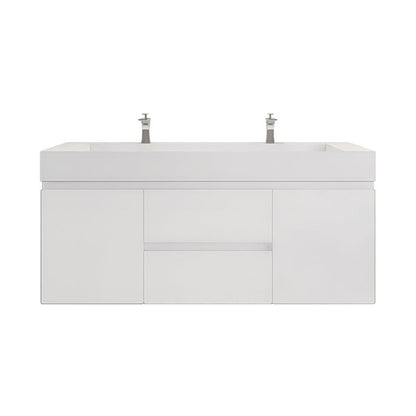 Monterey 60" Wall Mounted Bathroom Vanity with Reinforced Acrylic Integrated Sink Top