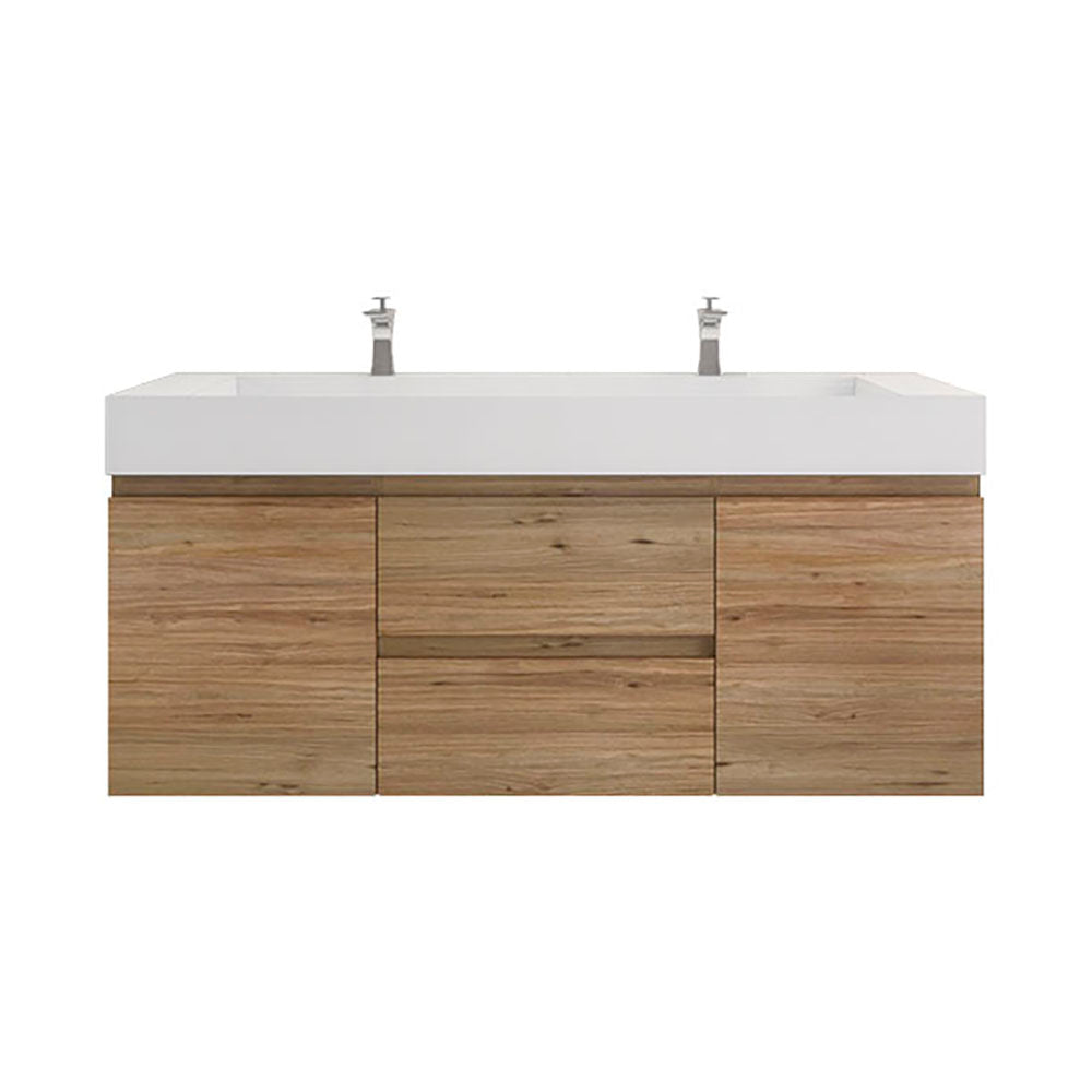 Monterey 60" Wall Mounted Bathroom Vanity with Reinforced Acrylic Integrated Sink Top