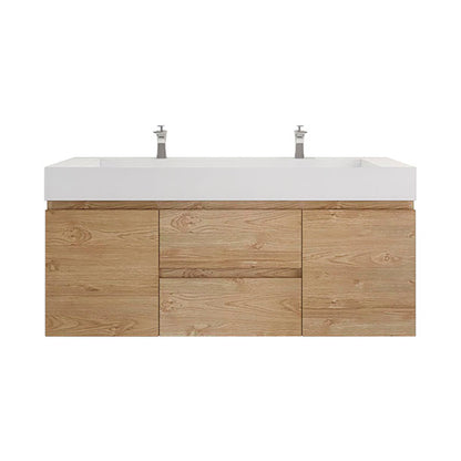 Monterey 60" Wall Mounted Bathroom Vanity with Reinforced Acrylic Integrated Sink Top