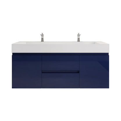 Monterey 60" Wall Mounted Bathroom Vanity with Reinforced Acrylic Integrated Sink Top
