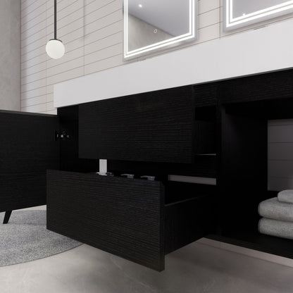 Monterey 60" Wall Mounted Bathroom Vanity with Reinforced Acrylic Integrated Sink Top