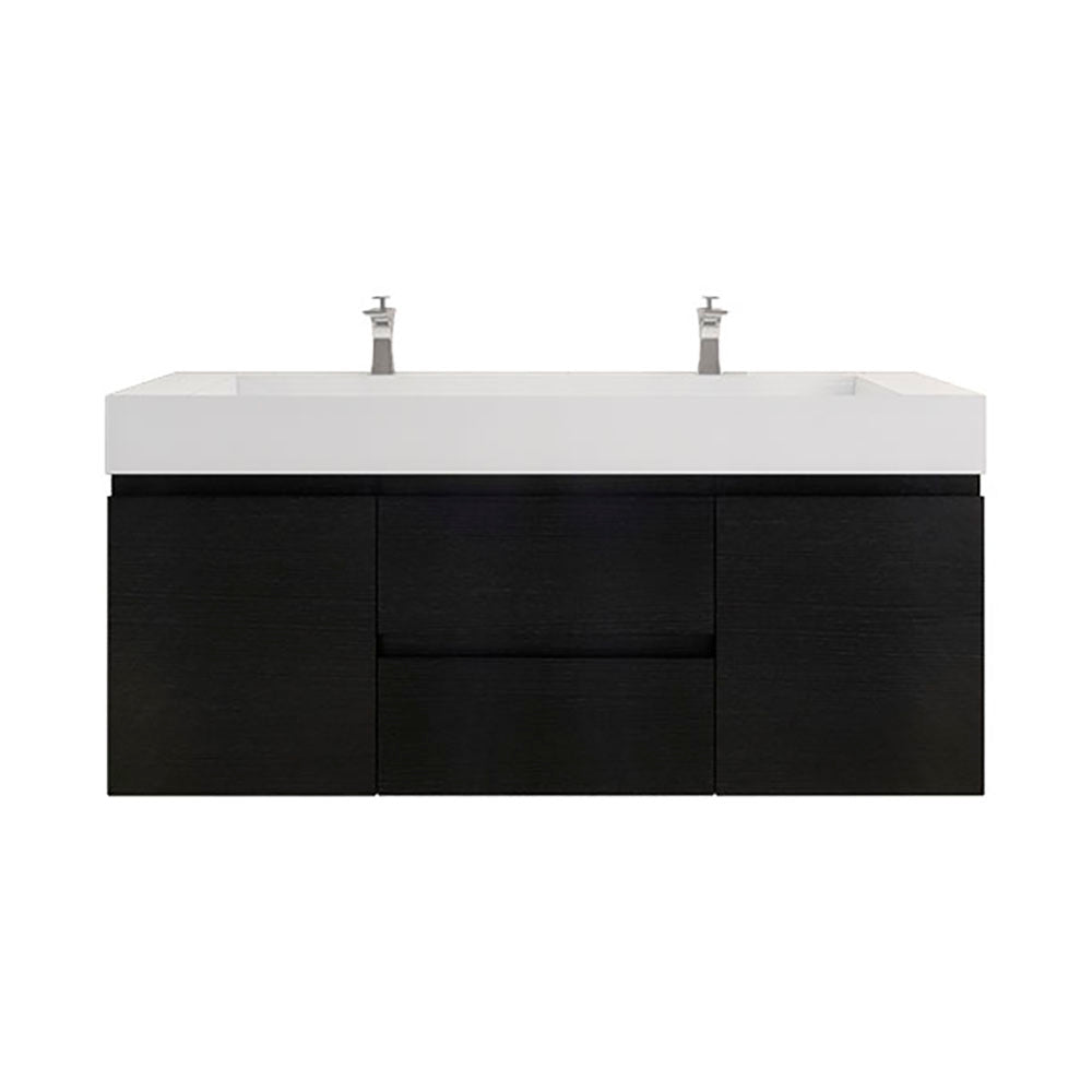 Monterey 60" Wall Mounted Bathroom Vanity with Reinforced Acrylic Integrated Sink Top