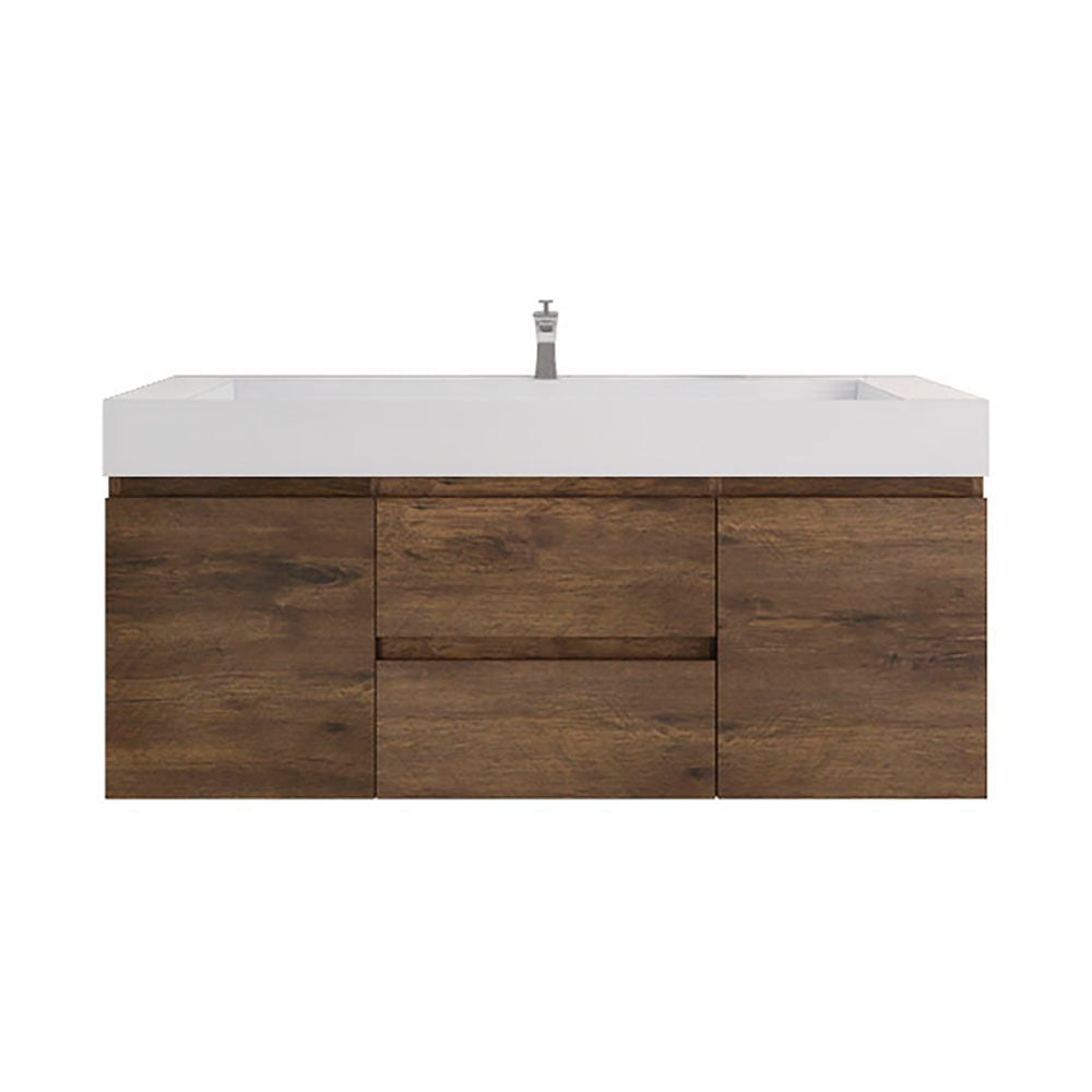 Monterey 60" Wall Mounted Bathroom Vanity with Reinforced Acrylic Integrated Sink Top