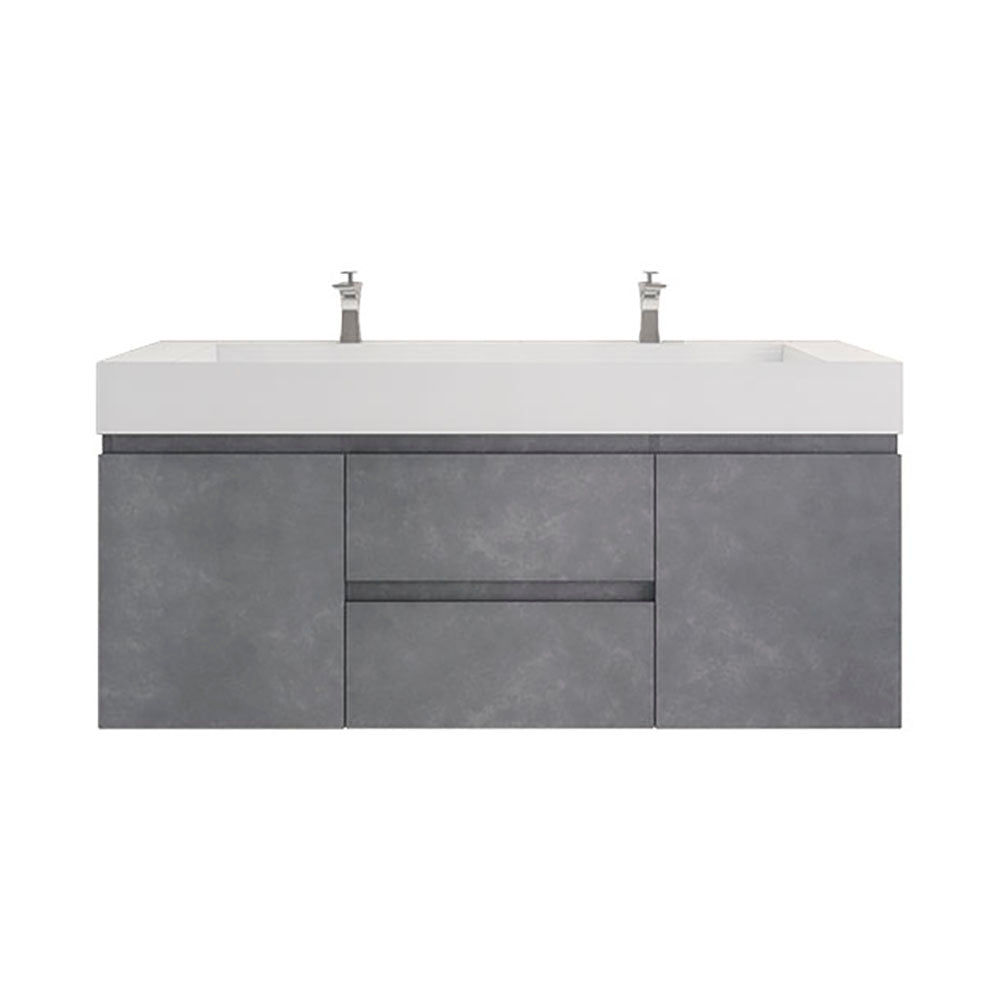Monterey 60" Wall Mounted Bathroom Vanity with Reinforced Acrylic Integrated Sink Top