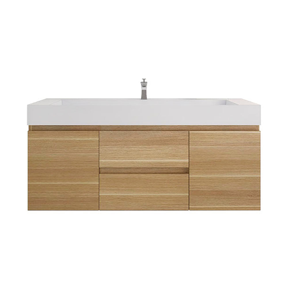 Monterey 60" Wall Mounted Bathroom Vanity with Reinforced Acrylic Integrated Sink Top