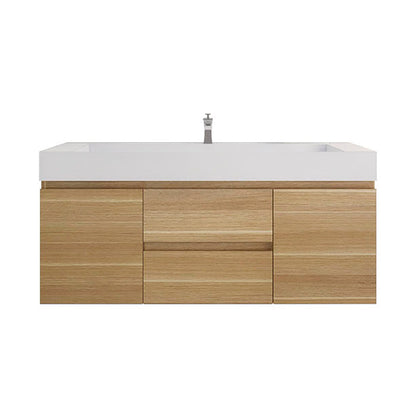 Monterey 60" Wall Mounted Bathroom Vanity with Reinforced Acrylic Integrated Sink Top