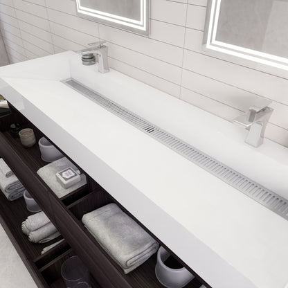 Monterey 72" Wall Mounted Bathroom Vanity with Reinforced Acrylic Integrated Sink Top