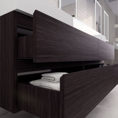 Monterey 72" Wall Mounted Bathroom Vanity with Reinforced Acrylic Integrated Sink Top