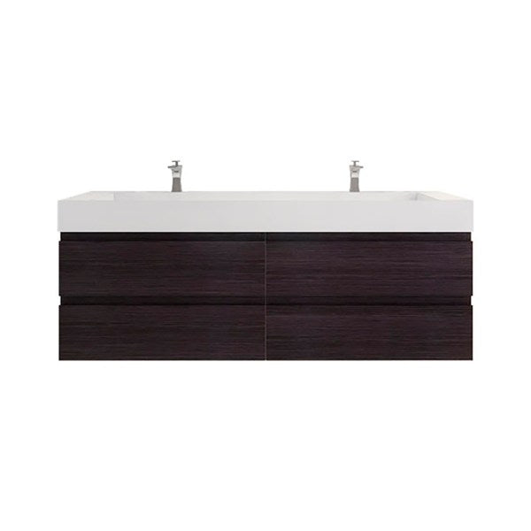 Monterey 72" Wall Mounted Bathroom Vanity with Reinforced Acrylic Integrated Sink Top
