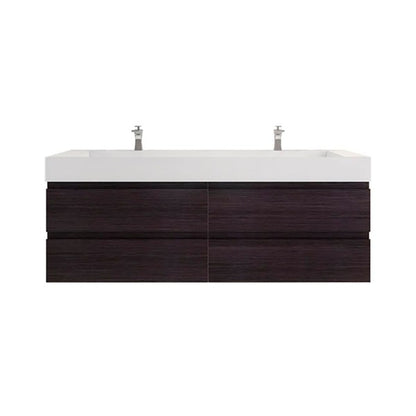 Monterey 72" Wall Mounted Bathroom Vanity with Reinforced Acrylic Integrated Sink Top