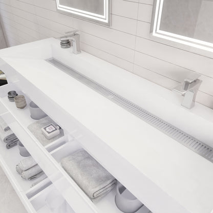 Monterey 72" Wall Mounted Bathroom Vanity with Reinforced Acrylic Integrated Sink Top