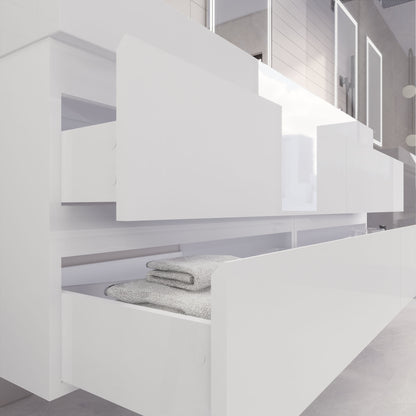 Monterey 72" Wall Mounted Bathroom Vanity with Reinforced Acrylic Integrated Sink Top