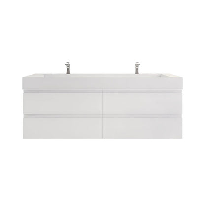 Monterey 72" Wall Mounted Bathroom Vanity with Reinforced Acrylic Integrated Sink Top