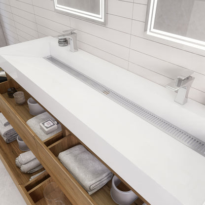 Monterey 72" Wall Mounted Bathroom Vanity with Reinforced Acrylic Integrated Sink Top
