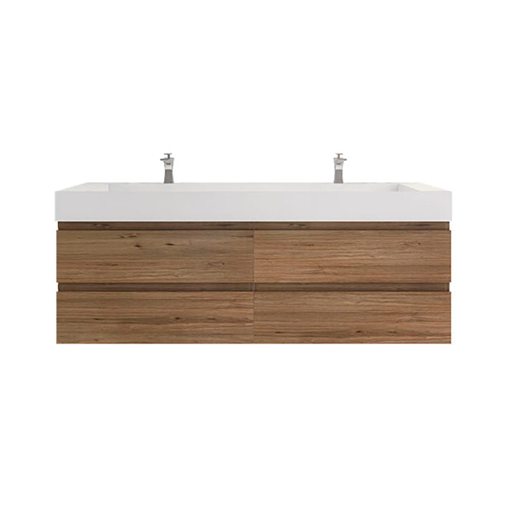 Monterey 72" Wall Mounted Bathroom Vanity with Reinforced Acrylic Integrated Sink Top