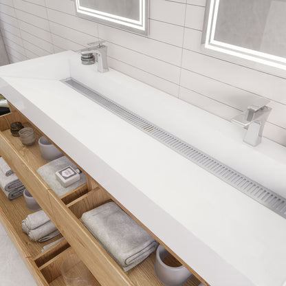 Monterey 72" Wall Mounted Bathroom Vanity with Reinforced Acrylic Integrated Sink Top