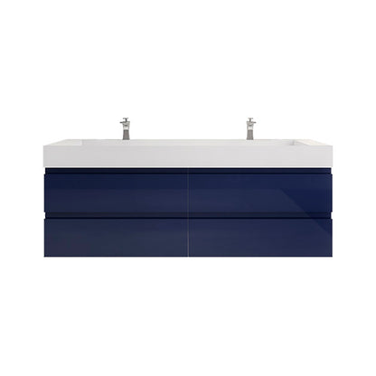 Monterey 72" Wall Mounted Bathroom Vanity with Reinforced Acrylic Integrated Sink Top