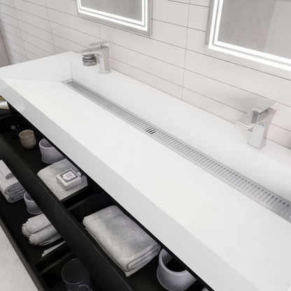 Monterey 72" Wall Mounted Bathroom Vanity with Reinforced Acrylic Integrated Sink Top