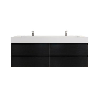 Monterey 72" Wall Mounted Bathroom Vanity with Reinforced Acrylic Integrated Sink Top