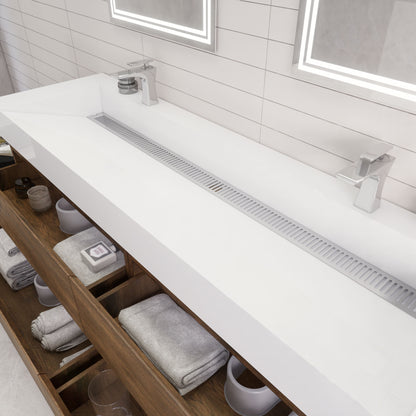 Monterey 72" Wall Mounted Bathroom Vanity with Reinforced Acrylic Integrated Sink Top