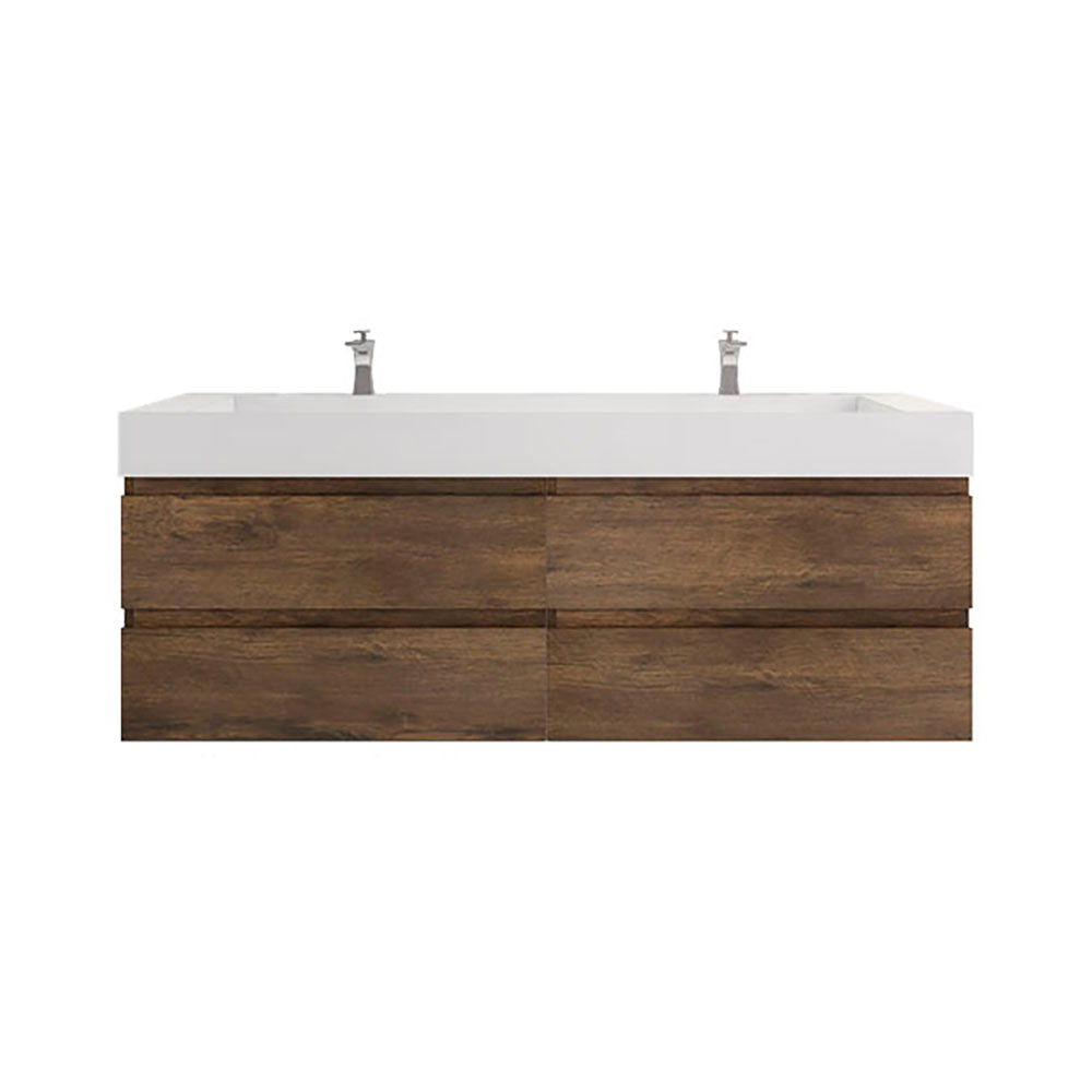 Monterey 72" Wall Mounted Bathroom Vanity with Reinforced Acrylic Integrated Sink Top