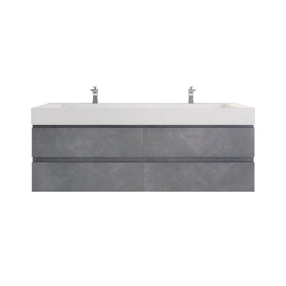 Monterey 72" Wall Mounted Bathroom Vanity with Reinforced Acrylic Integrated Sink Top