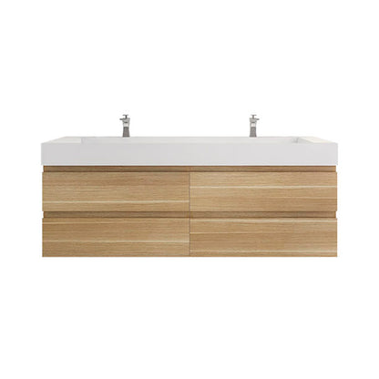 Monterey 72" Wall Mounted Bathroom Vanity with Reinforced Acrylic Integrated Sink Top