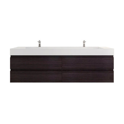 Monterey 84" Wall Mounted Bathroom Vanity with Reinforced Acrylic Integrated Sink Top