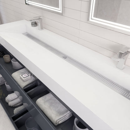 Monterey 84" Wall Mounted Bathroom Vanity with Reinforced Acrylic Integrated Sink Top