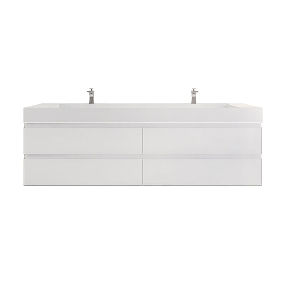 Monterey 84" Wall Mounted Bathroom Vanity with Reinforced Acrylic Integrated Sink Top