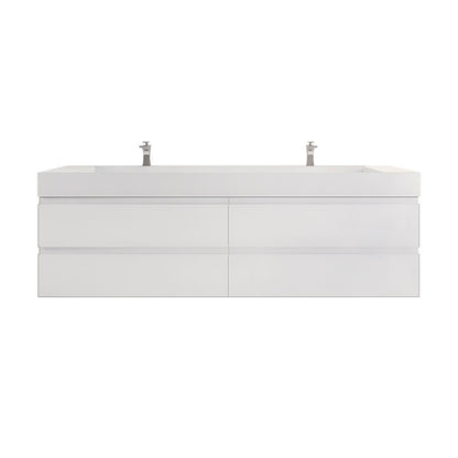 Monterey 84" Wall Mounted Bathroom Vanity with Reinforced Acrylic Integrated Sink Top